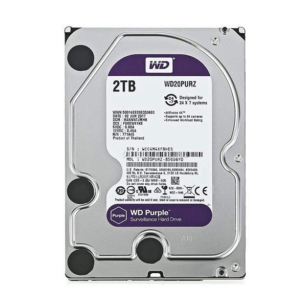 هارد وسترن دیجیتال سری بنفش ظرفیت 2 ترابایت ا Western Digital Purple Internal Hard Drive 2TB